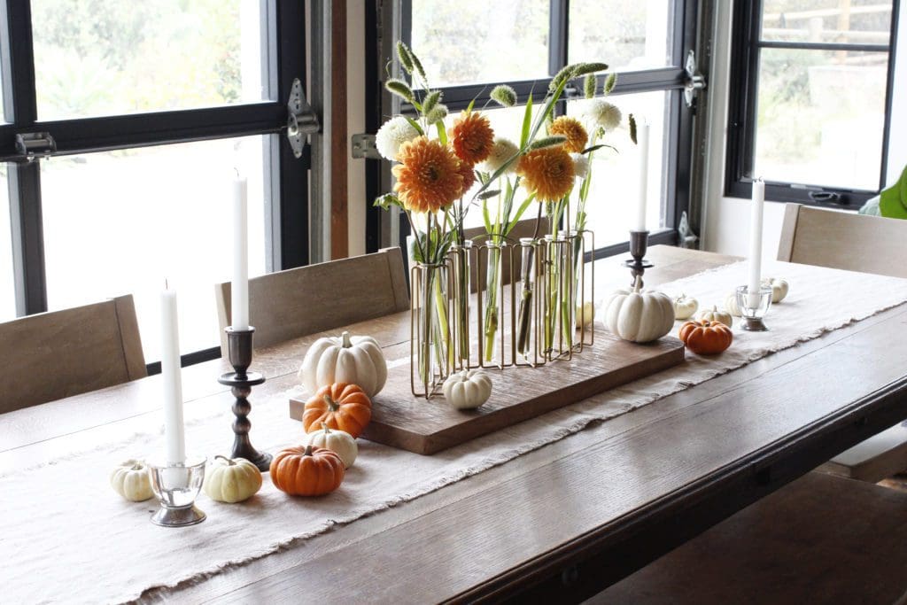 Simple Fall Decor Dining Room Centerpiece